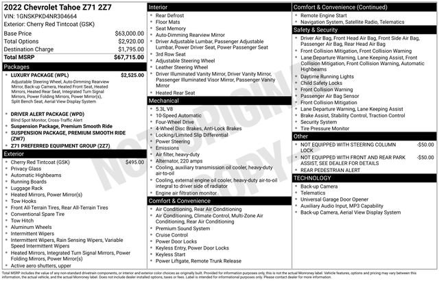 Used 2022 Chevrolet Tahoe Z71 w/ Luxury Package AWD/4WD image 24