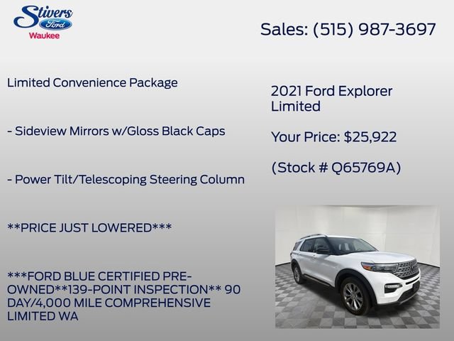 Used 2021 Ford Explorer Limited w/ Equipment Group 301A AWD/4WD image 16