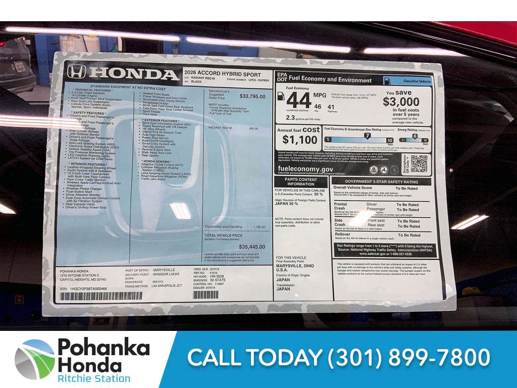 New 2026 Honda Accord Hybrid Sport image 22