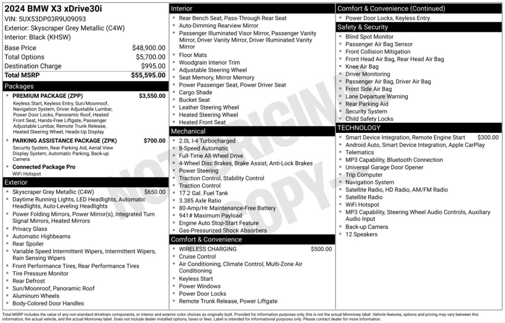 Certified 2024 BMW X3 xDrive30i w/ Premium Package AWD/4WD image 6