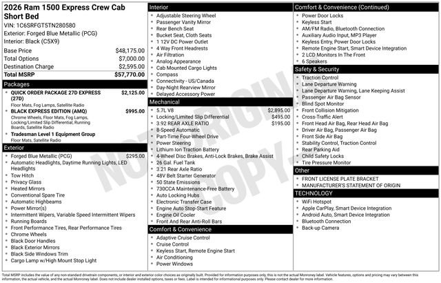 New 2026 RAM 1500 Express AWD/4WD image 19