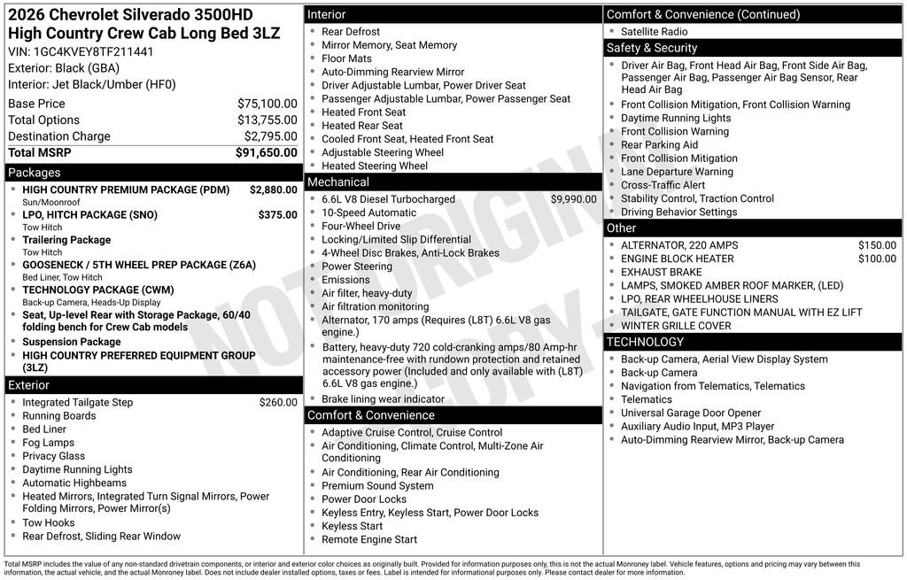 New 2026 Chevrolet Silverado 3500 High Country w/ High Country Premium Package image 27