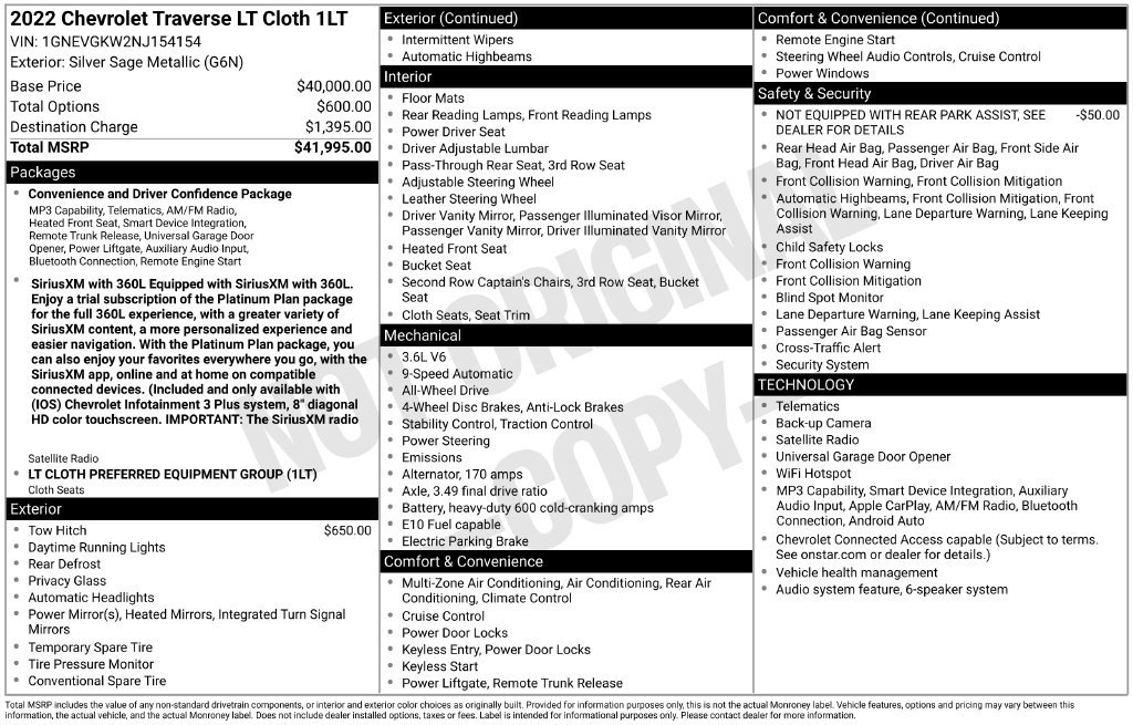 Certified 2022 Chevrolet Traverse LT AWD/4WD image 45