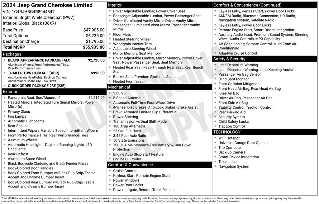 Used 2024 Jeep Grand Cherokee Limited w/ Black Appearance Package AWD/4WD image 6