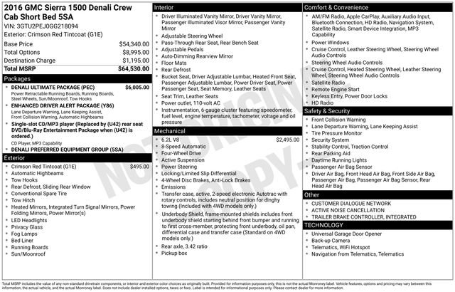 Used 2016 GMC Sierra 1500 Denali w/ Denali Ultimate Package AWD/4WD image 6