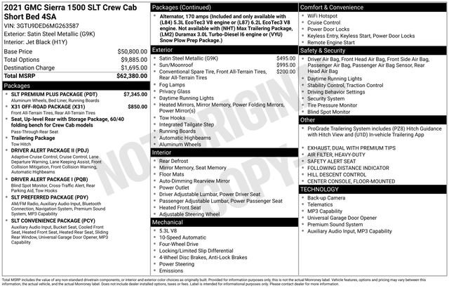 Used 2021 GMC Sierra 1500 SLT w/ SLT Premium Plus Package image 30