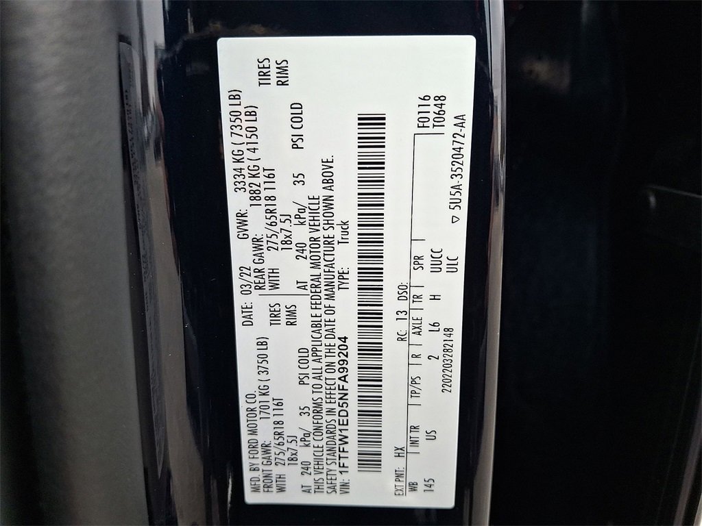 Used 2022 Ford F150 XLT w/ Equipment Group 302A High image 18