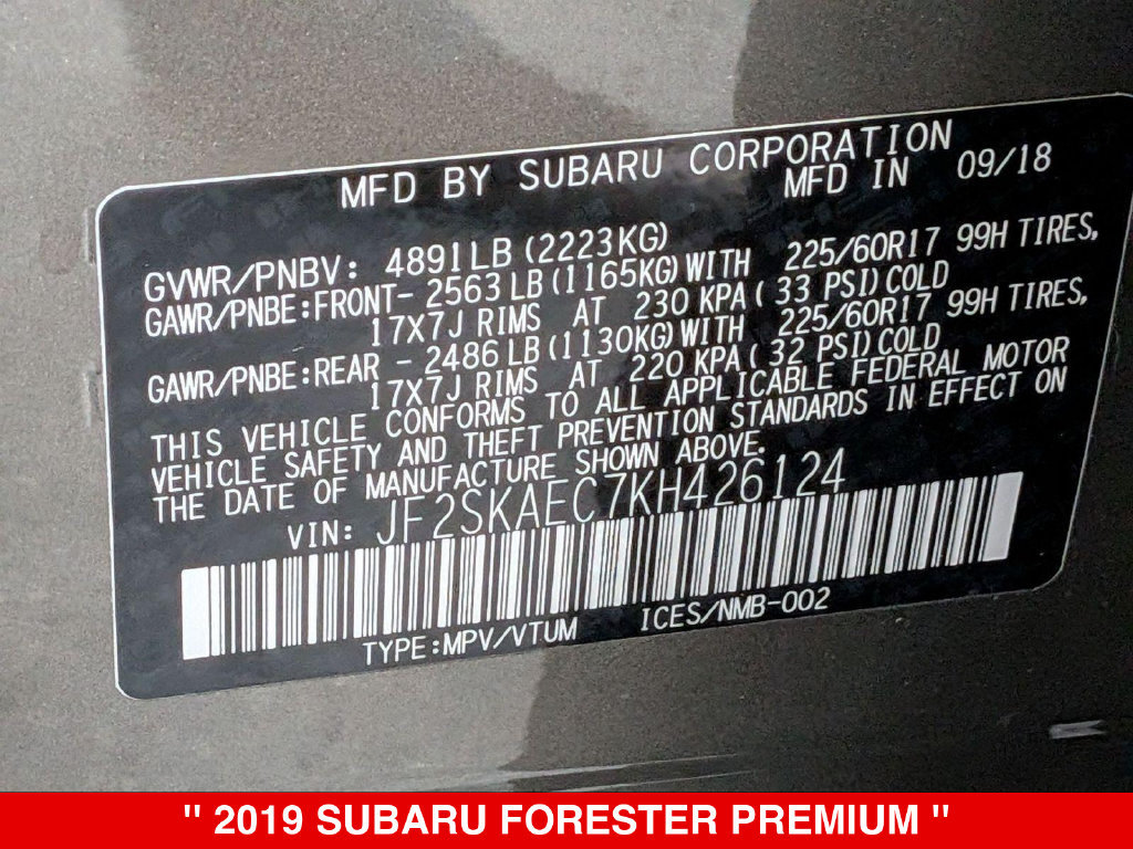 Used 2019 Subaru Forester Premium w/ All-Weather Package AWD/4WD image 36