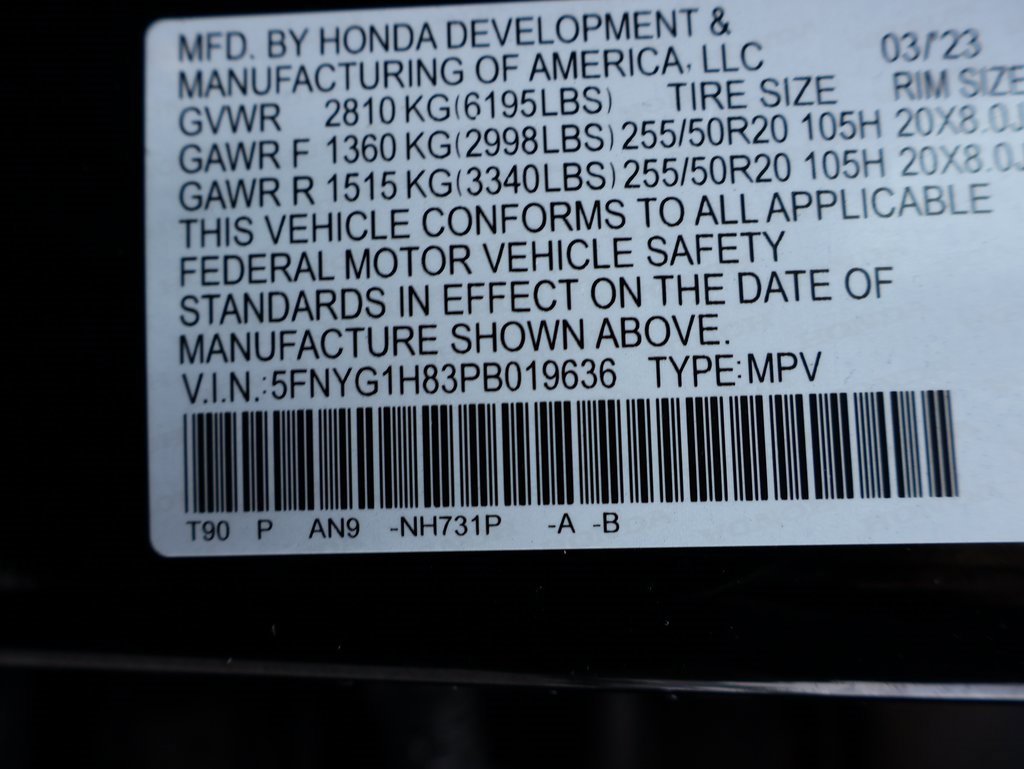 Certified 2023 Honda Pilot Black Edition image 35