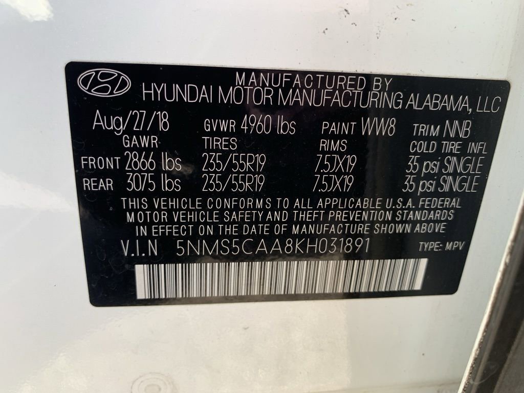 Used 2019 Hyundai Santa Fe Limited w/ Cargo Package image 32