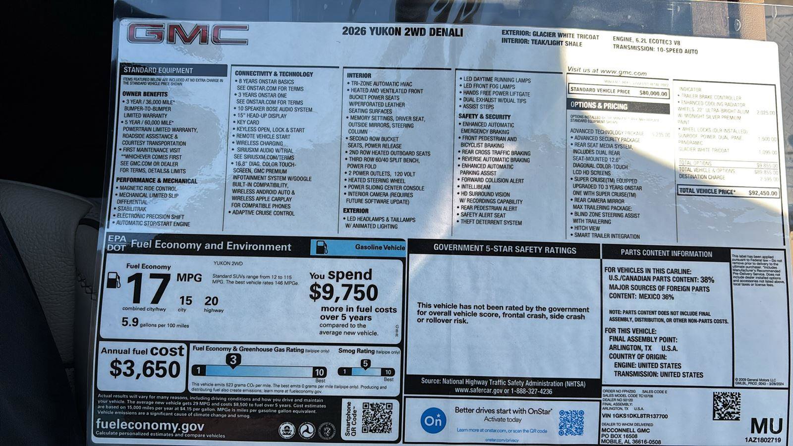 New 2026 GMC Yukon Denali w/ Advanced Technology Package image 43