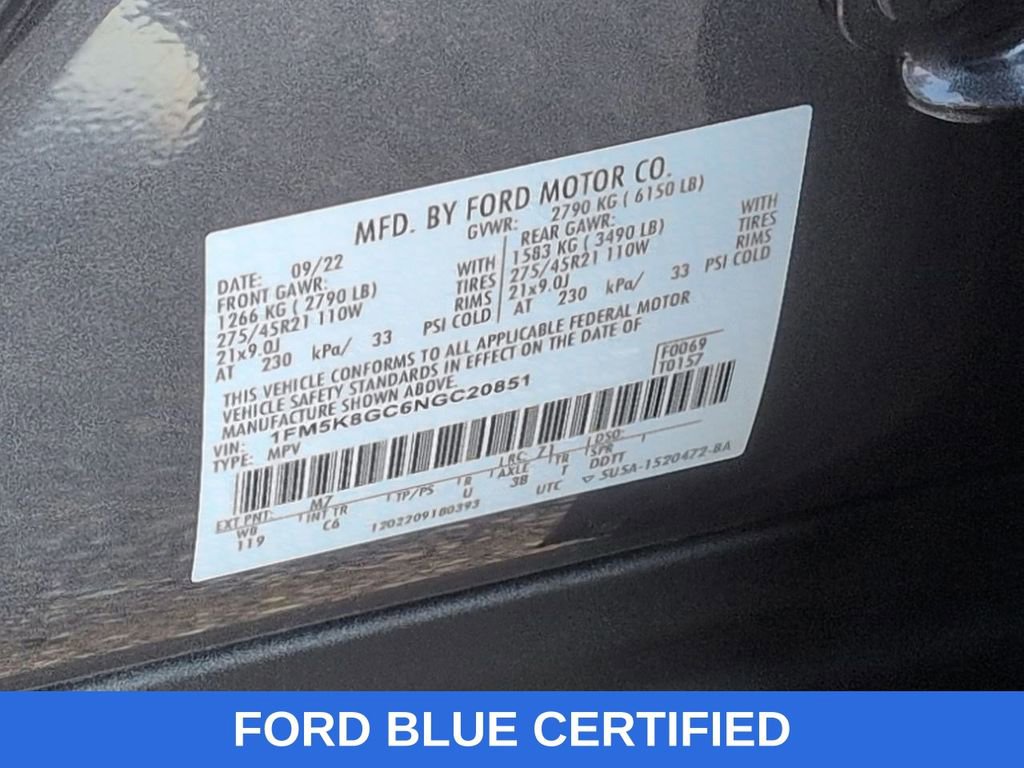 Certified 2022 Ford Explorer ST w/ Equipment Group 401A image 35
