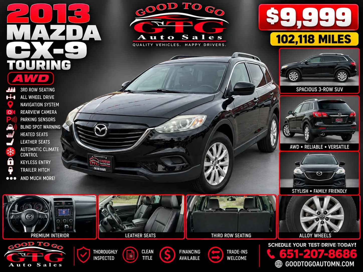 Used 2013 MAZDA CX-9 Touring AWD/4WD image 1