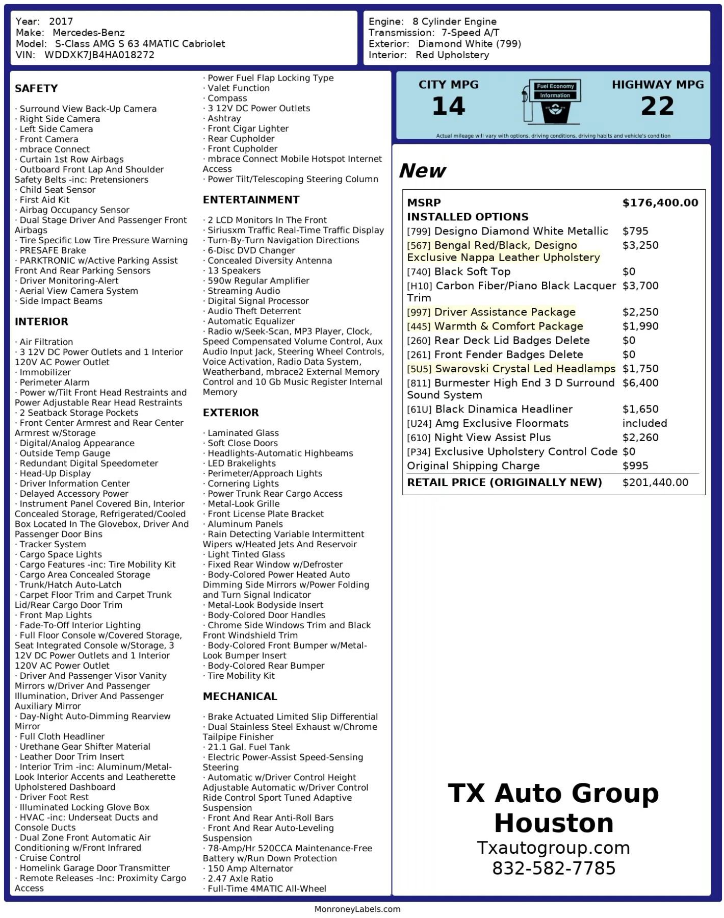 Used 2017 Mercedes-Benz S 63 AMG 4MATIC Cabriolet image 3