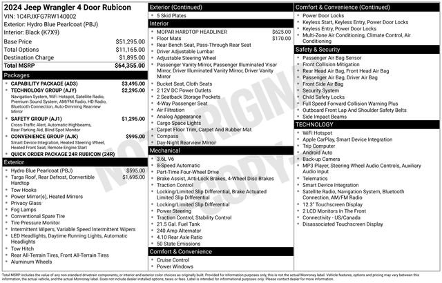 Used 2024 Jeep Wrangler Unlimited Rubicon w/ Capability Package AWD/4WD image 13
