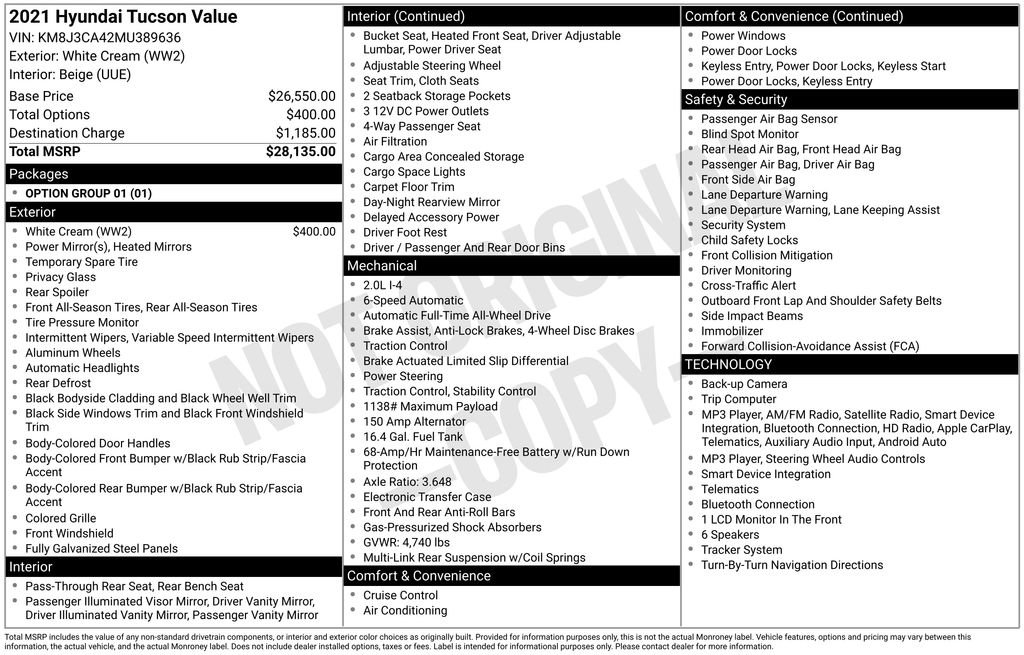 Used 2021 Hyundai Tucson Value AWD/4WD image 30