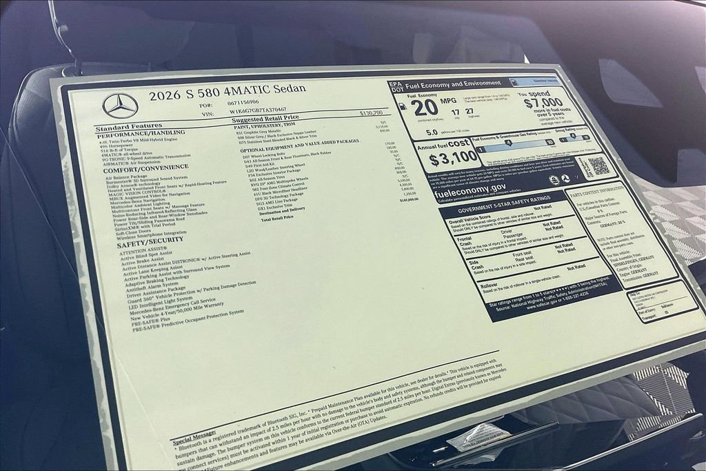 New 2026 Mercedes-Benz S 580 4MATIC Sedan image 13