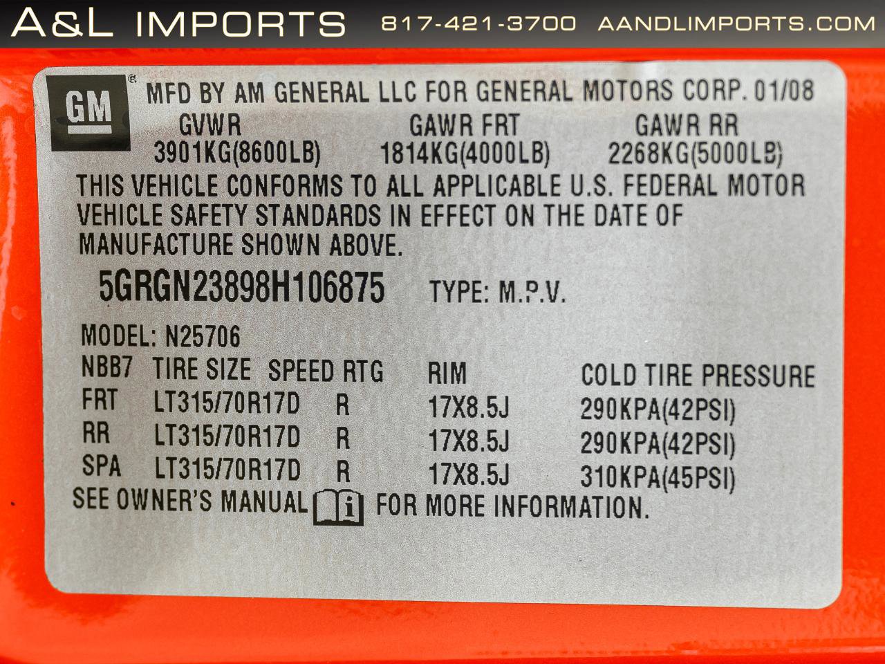 Used 2008 HUMMER H2 image 70