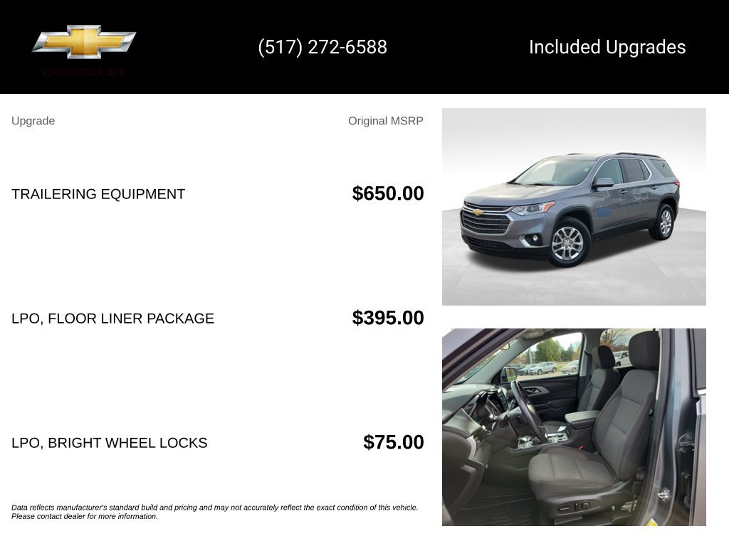 Used 2020 Chevrolet Traverse LT w/ LPO, Floor Liner Package AWD/4WD image 5