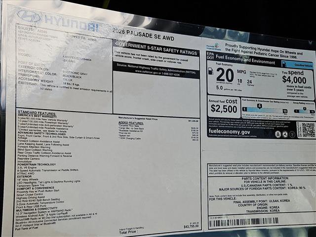 New 2026 Hyundai Palisade SE image 18