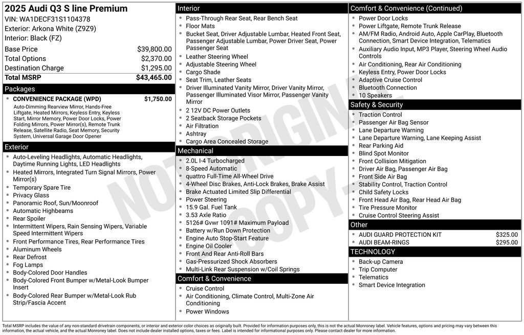 Certified 2025 Audi Q3 2.0T Premium w/ Convenience Package image 18