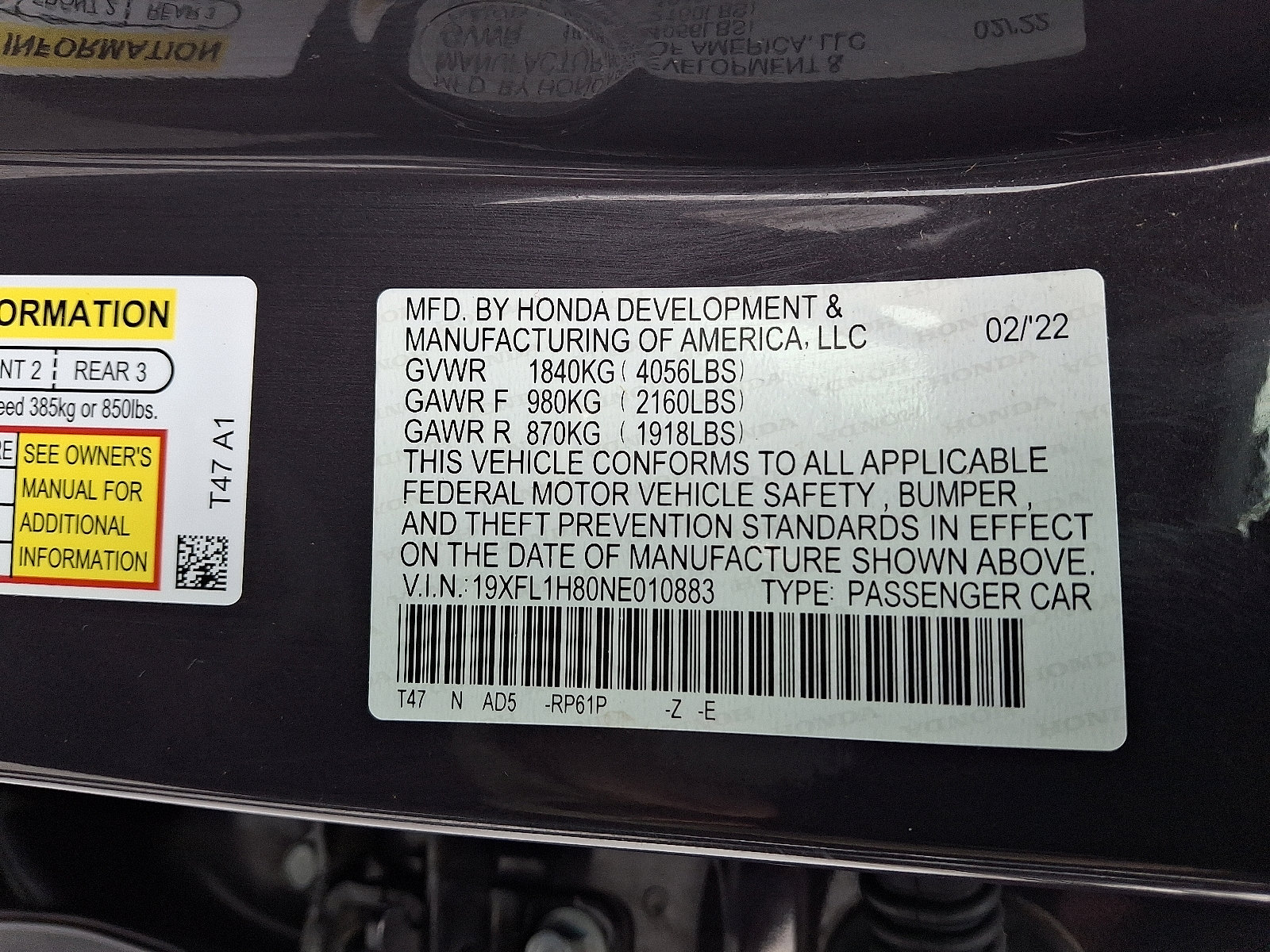 Certified 2022 Honda Civic Sport Touring image 25