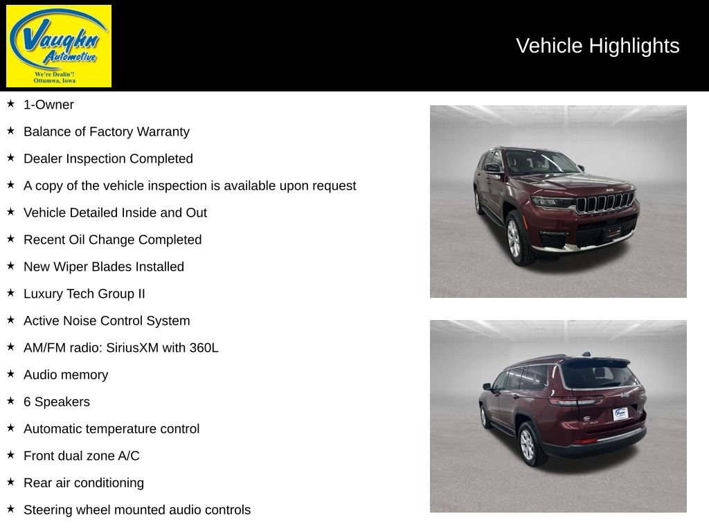 Used 2022 Jeep Grand Cherokee L Limited w/ Luxury Tech Group II AWD/4WD image 2