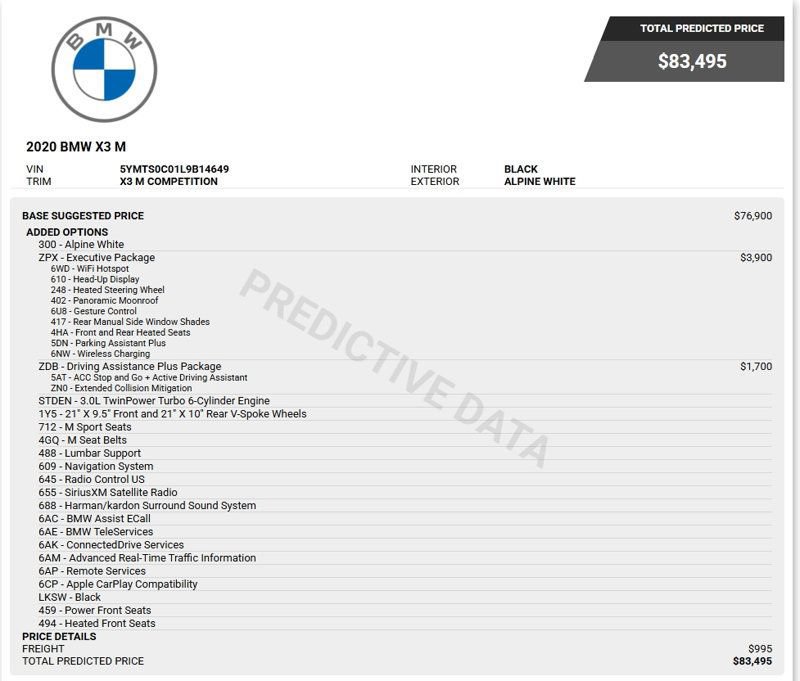 Used 2020 BMW X3 M w/ Executive Package AWD/4WD image 4