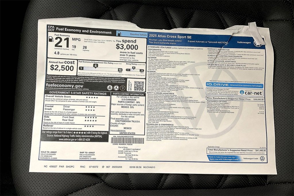 New 2025 Volkswagen Atlas Cross Sport SE image 35