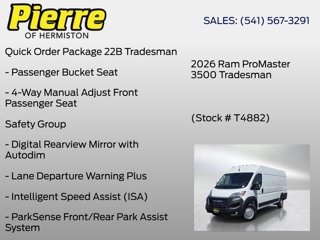 New 2026 RAM ProMaster 3500 w/ Safety Group FWD image 6