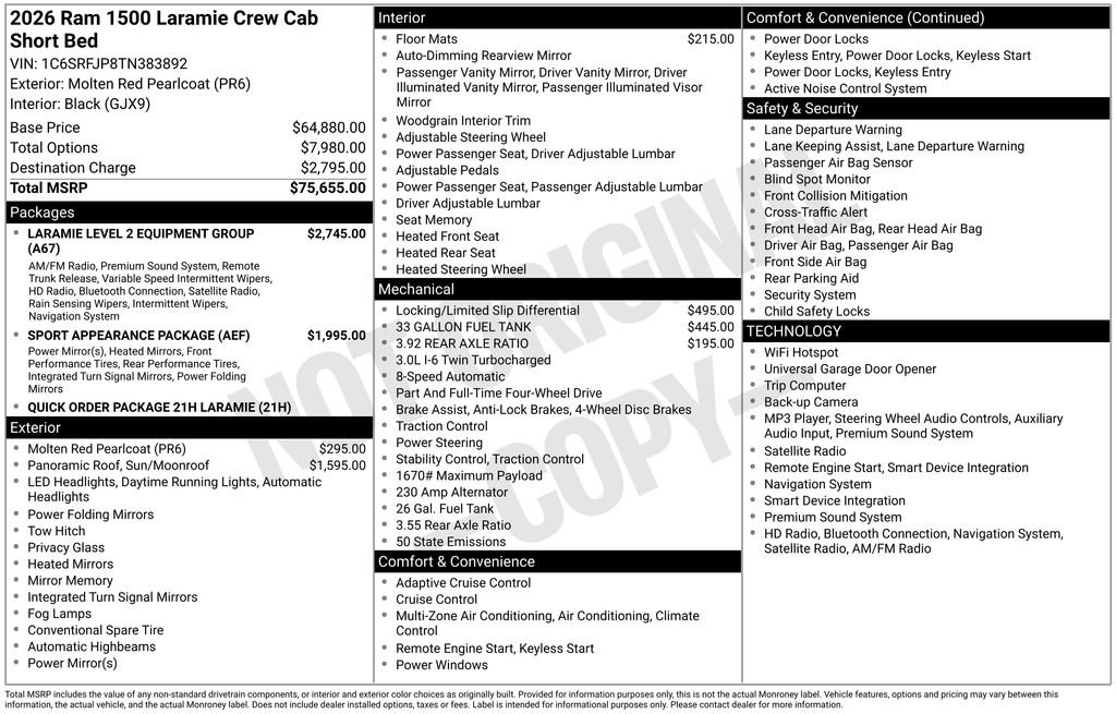 New 2026 RAM 1500 Laramie AWD/4WD image 6