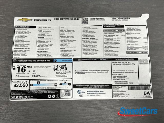 Used 2015 Chevrolet Corvette Z06 w/ 3LZ Preferred Equipment Group RWD image 51