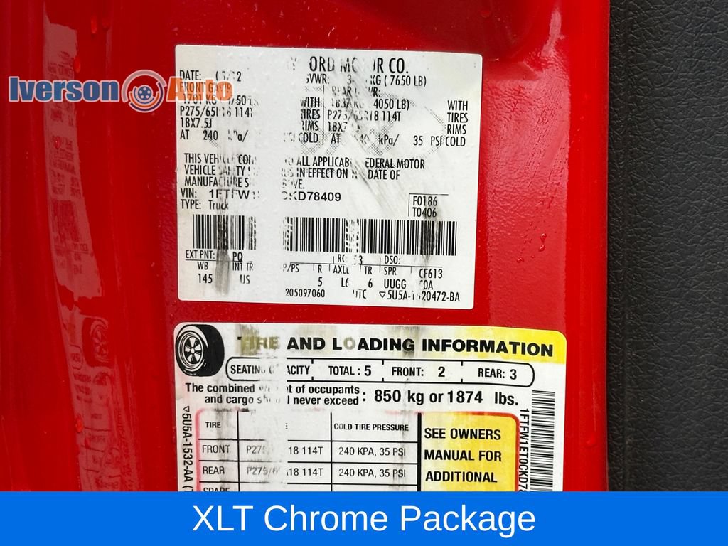 Used 2012 Ford F150 XLT w/ XLT Chrome Pkg AWD/4WD image 14