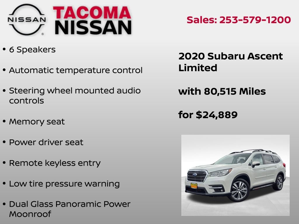 Used 2020 Subaru Ascent Limited w/ Technology Package AWD/4WD image 12