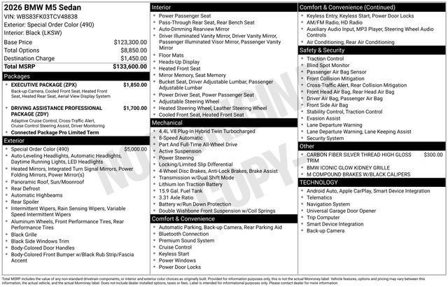 Used 2026 BMW M5 w/ Executive Package image 38