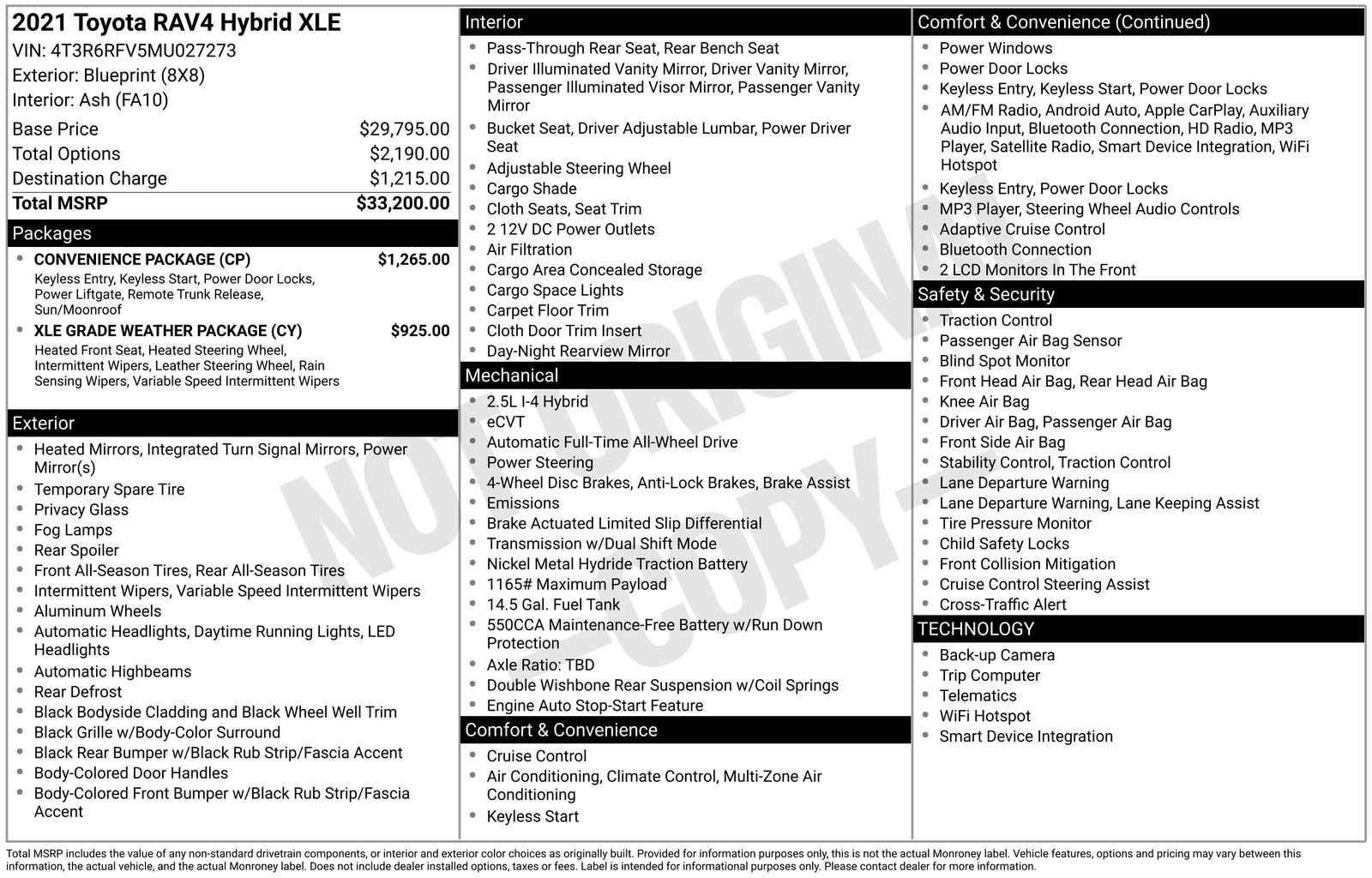 Used 2021 Toyota RAV4 XLE w/ Convenience Package image 3