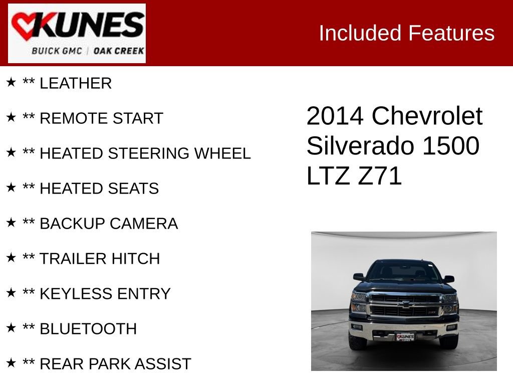 Used 2014 Chevrolet Silverado 1500 LTZ Z71 w/ LTZ Plus Package AWD/4WD image 2
