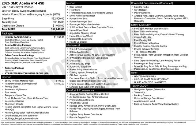 Used 2026 GMC Acadia AT4 w/ Luxury Package AWD/4WD image 16