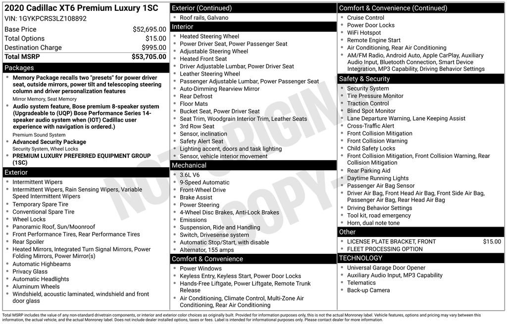 Used 2020 Cadillac XT6 Premium Luxury image 8