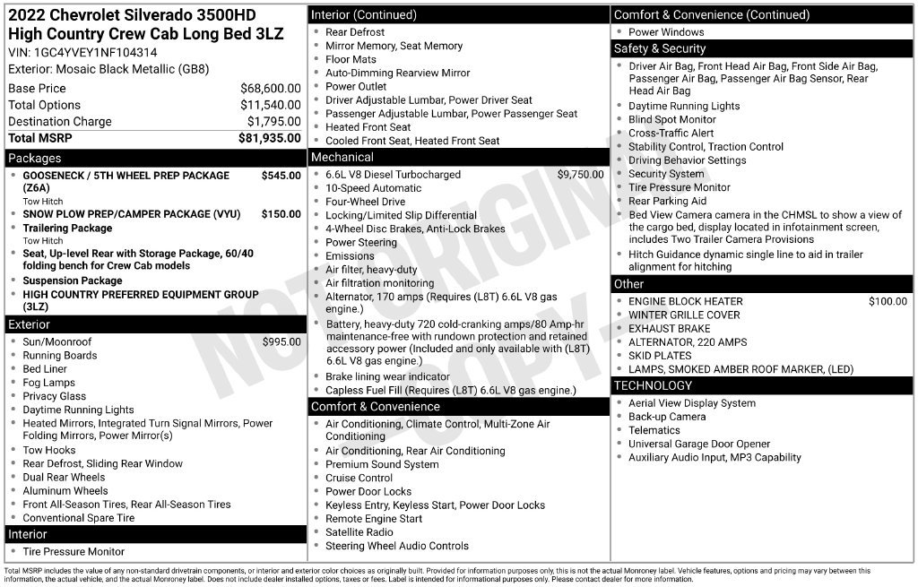 Used 2022 Chevrolet Silverado 3500 High Country AWD/4WD image 3