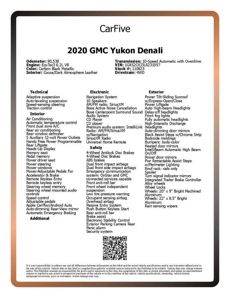 Used 2020 GMC Yukon Denali w/ Denali Premium Package AWD/4WD image 30