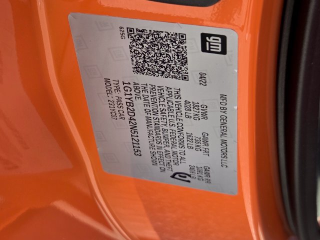Used 2022 Chevrolet Corvette Stingray Preferred Cpe w/ Battery Protection Package RWD image 34