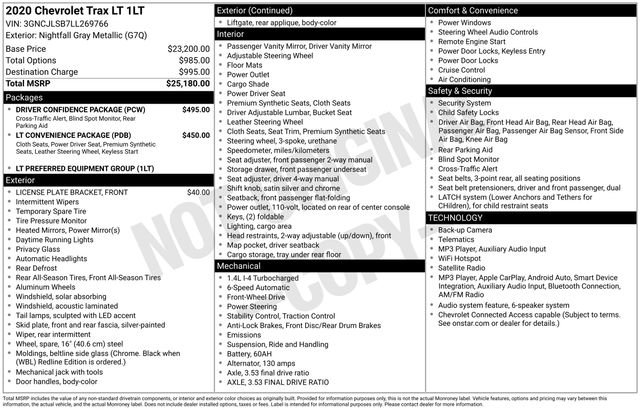 Used 2020 Chevrolet Trax LT w/ Driver Confidence Package FWD image 15