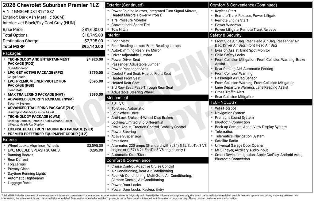 New 2026 Chevrolet Suburban Premier AWD/4WD image 37