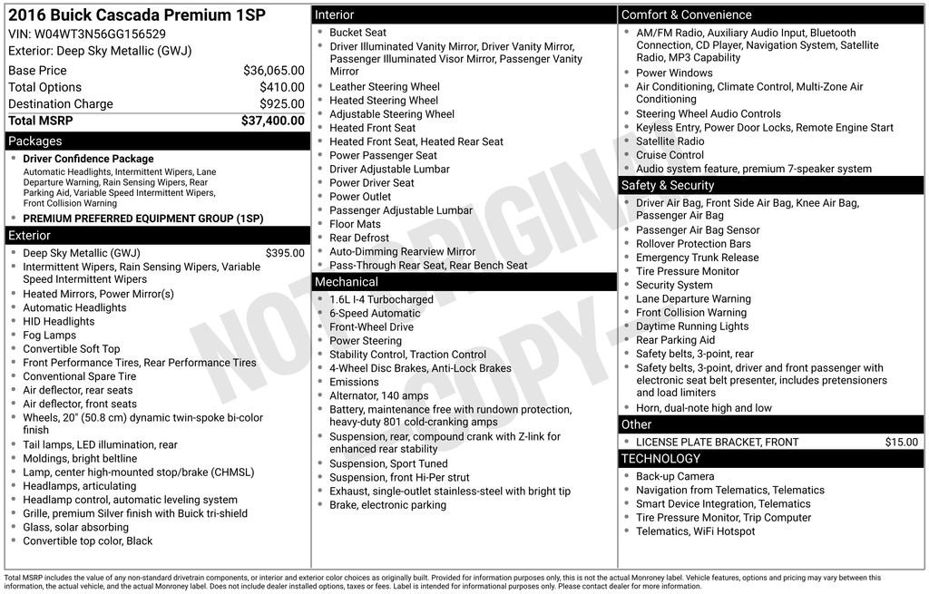 Used 2016 Buick Cascada Premium image 7