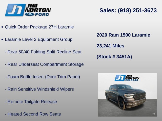Used 2020 RAM 1500 Laramie AWD/4WD image 8