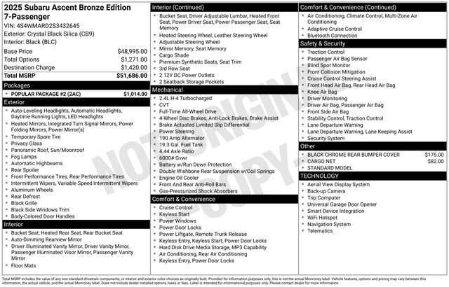 Used 2025 Subaru Ascent Bronze Edition w/ Popular Package #2 AWD/4WD image 52
