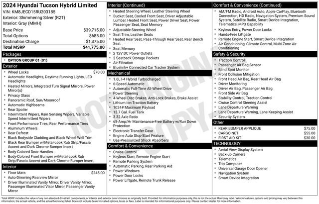 Certified 2024 Hyundai Tucson Limited AWD/4WD image 47
