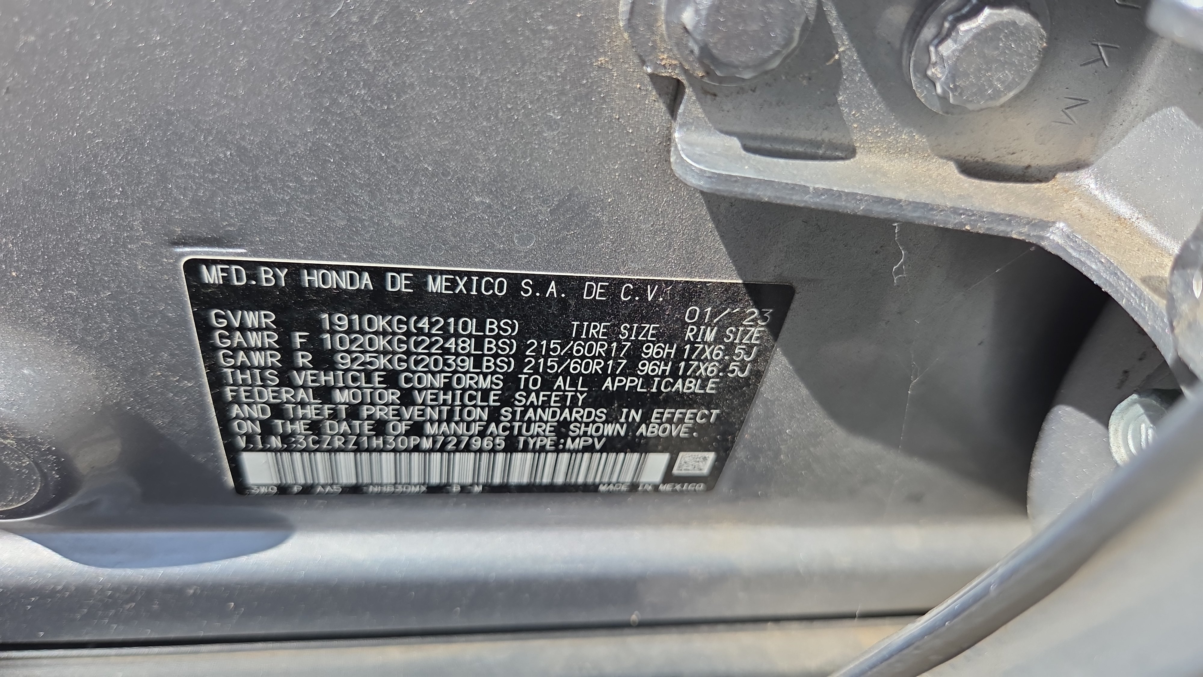 Certified 2023 Honda HR-V LX image 16