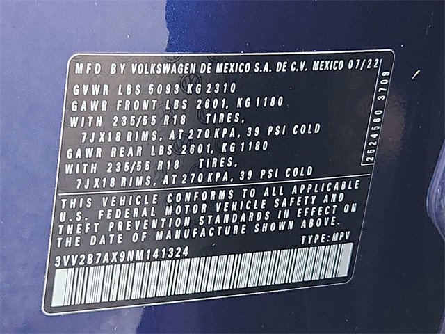 Used 2022 Volkswagen Tiguan SE w/ Panoramic Sunroof Package image 26